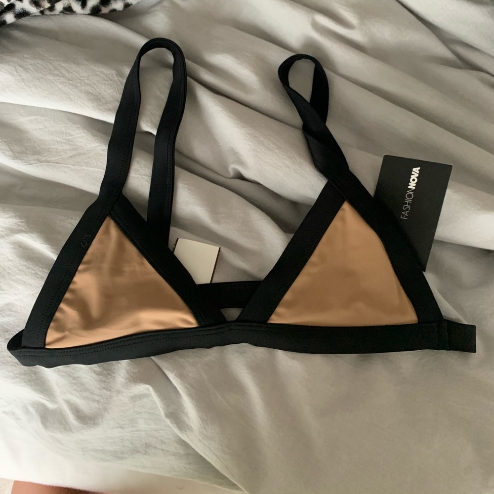 fashion nova color block bikini top